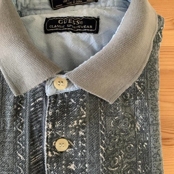 Guess - Short Sleeve Polo - Blue/Grey - Picture 4 of 5
